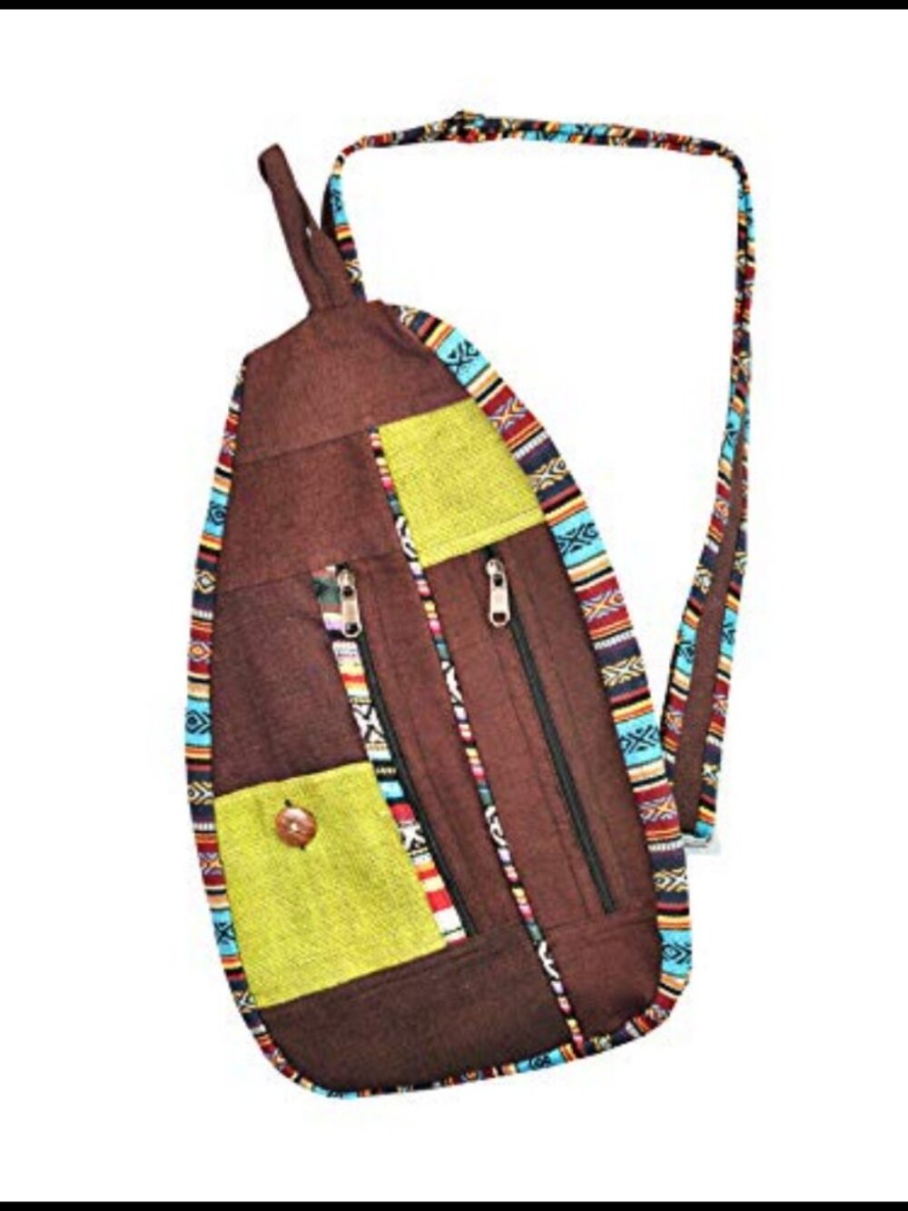 Hemp Crossbody Sling Bag Boho Backpack Adjustable Strap